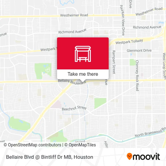 Bellaire Blvd @ Bintliff Dr MB map