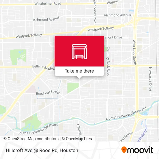 Hillcroft Ave @ Roos Rd map