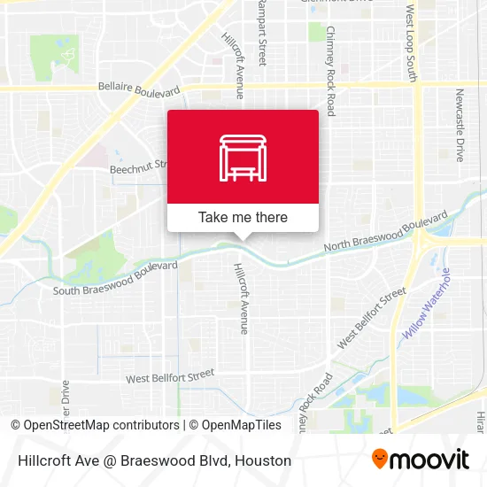 Hillcroft Ave @ Braeswood Blvd map