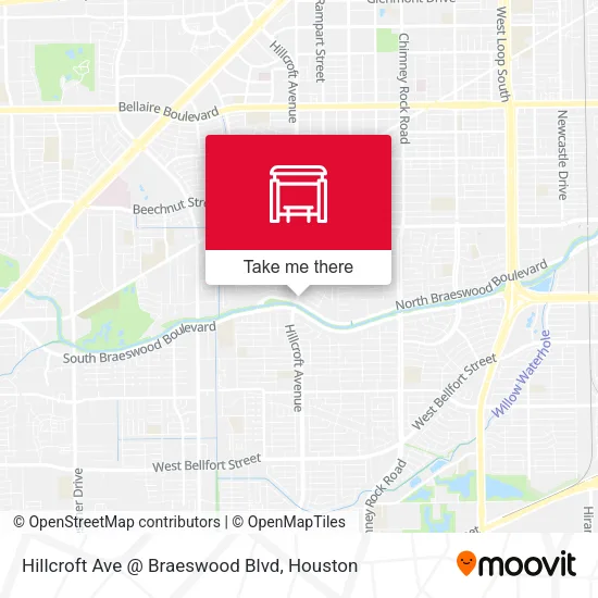 Hillcroft Ave @ Braeswood Blvd map