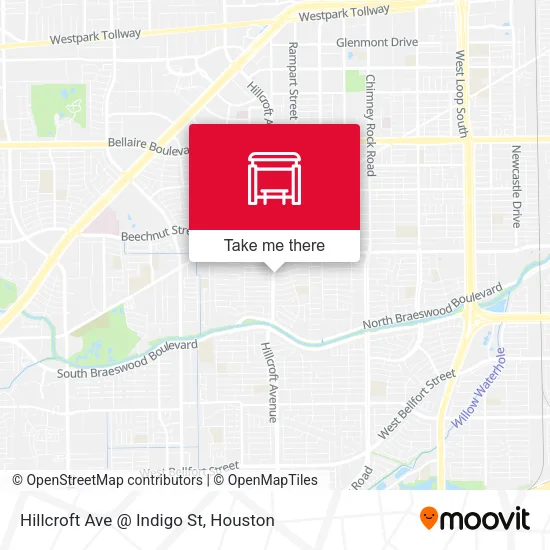 Hillcroft Ave @ Indigo St map