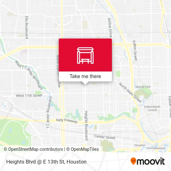 Heights Blvd @ E 13th St map