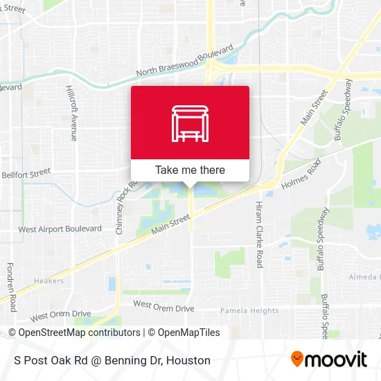 S Post Oak Rd @ Benning Dr map