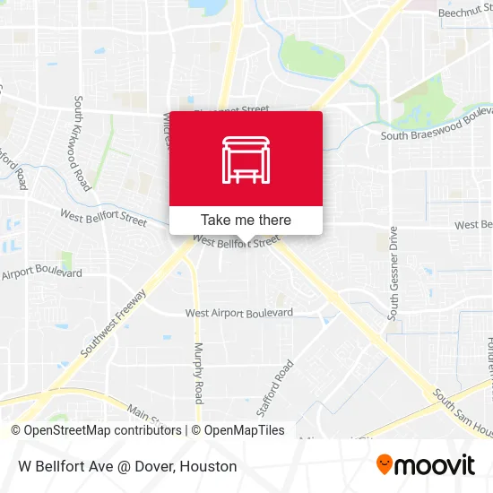 W Bellfort Ave @ Dover map