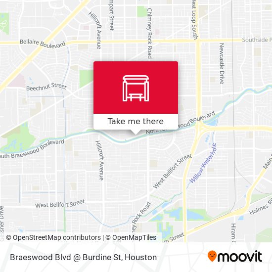 Braeswood Blvd @ Burdine St map