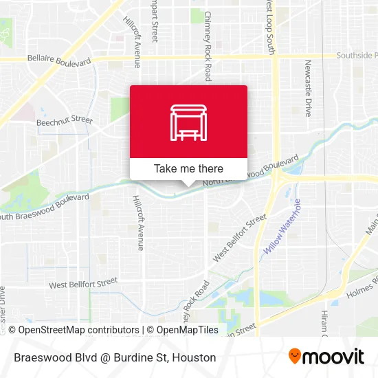 Mapa de Braeswood Blvd @ Burdine St
