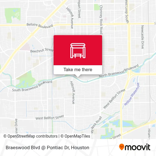 Braeswood Blvd @ Pontiac Dr map