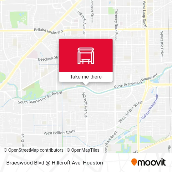 Braeswood Blvd @ Hillcroft Ave map