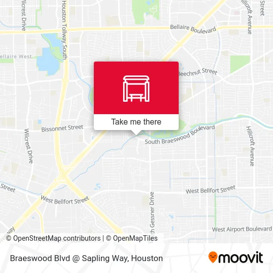 Braeswood Blvd @ Sapling Way map