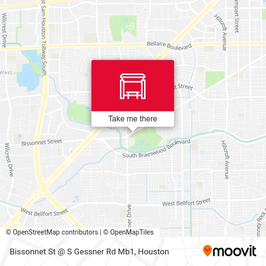 Bissonnet St @ S Gessner Rd Mb1 map