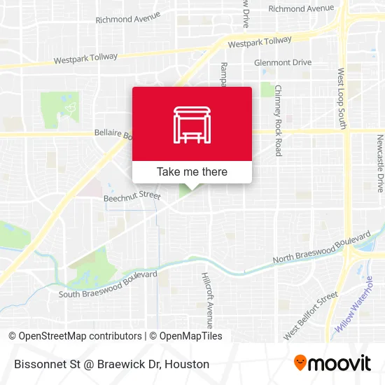 Bissonnet St @ Braewick Dr map