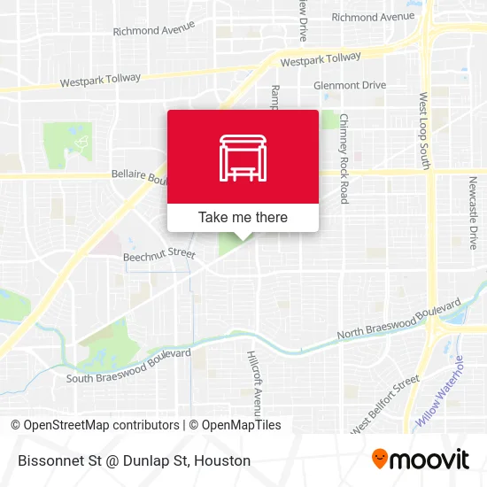 Bissonnet St @ Dunlap St map