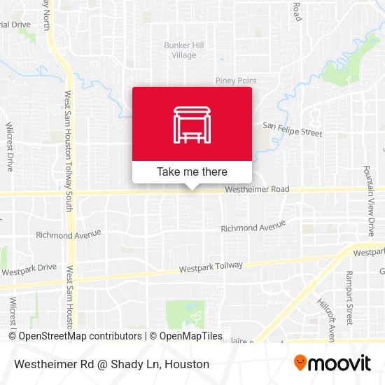 Westheimer Rd @ Shady Ln map