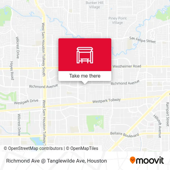Richmond Ave @ Tanglewilde Ave map