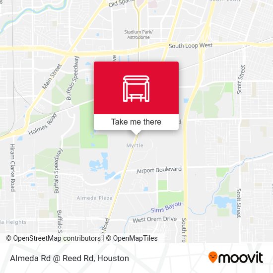 Almeda Rd @ Reed Rd map