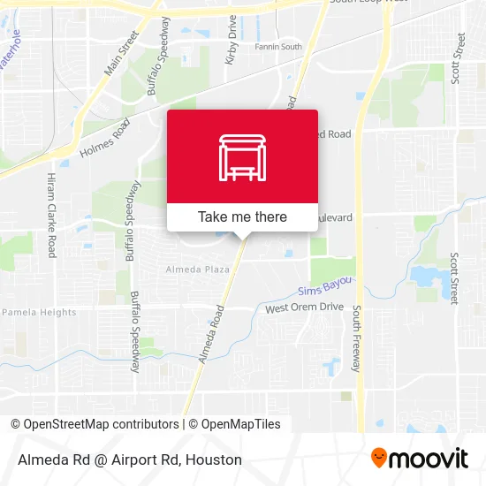 Almeda Rd @  Airport Rd map