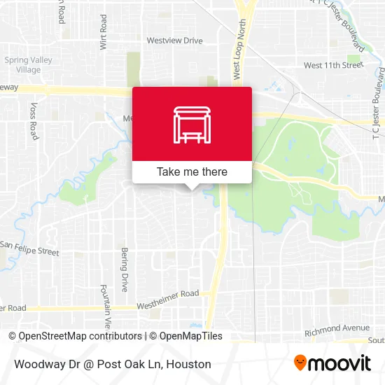 Mapa de Woodway  Dr @ Post Oak Ln