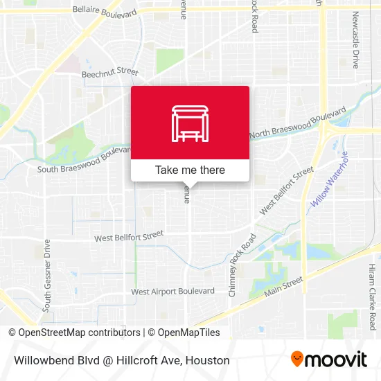 Mapa de Willowbend Blvd @ Hillcroft Ave