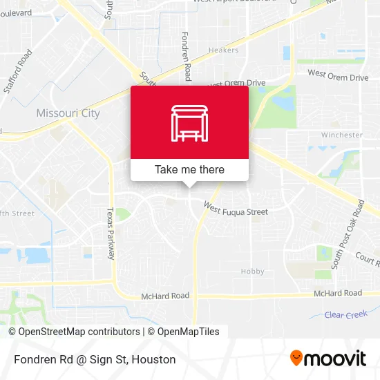 Fondren Rd @ Sign St map