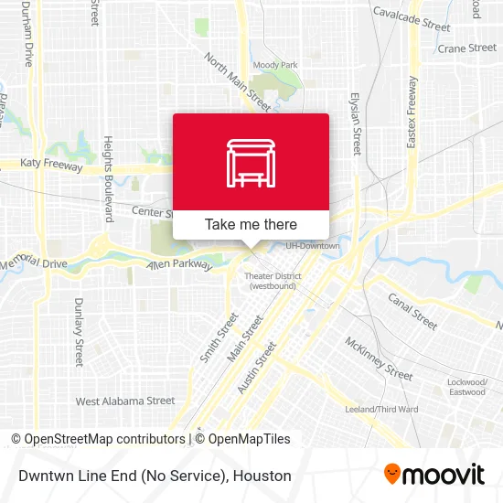 Dwntwn Line End (No Service) map