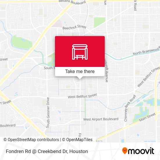 Fondren Rd @ Creekbend Dr map