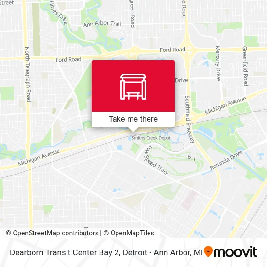 Dearborn Transit Center Bay 2 map