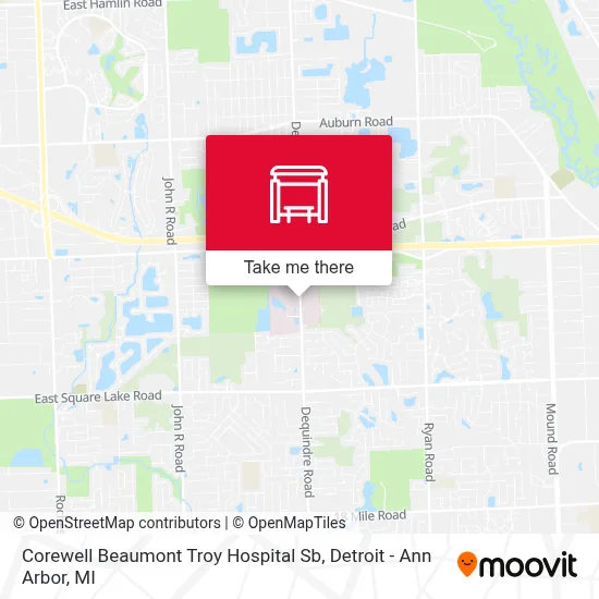 Corewell Beaumont Troy Hospital Sb map
