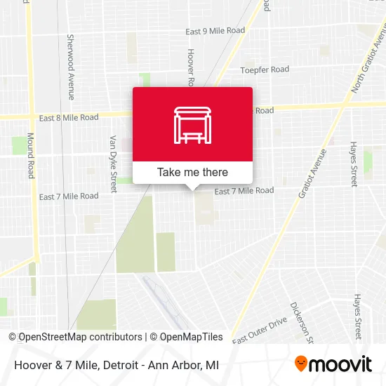 Hoover & 7 Mile map