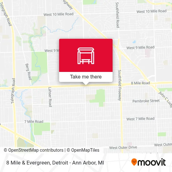 8 Mile & Evergreen map