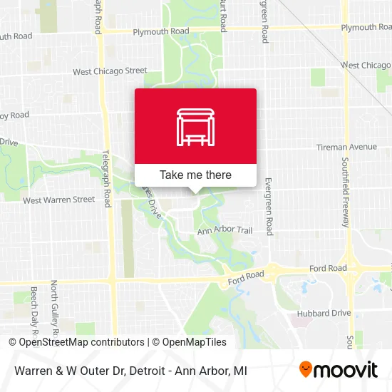 Warren & W Outer Dr map