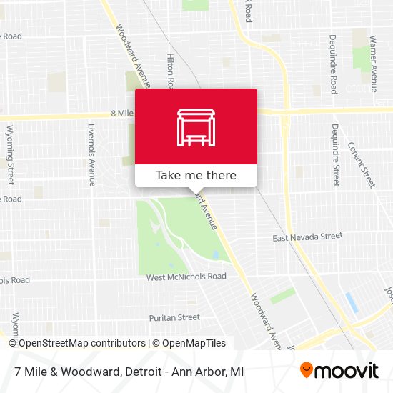 7 Mile & Woodward map