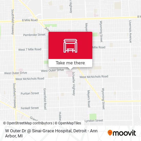 W Outer Dr @ Sinai-Grace Hospital map