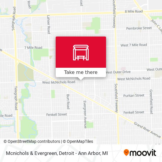 Mcnichols & Evergreen map