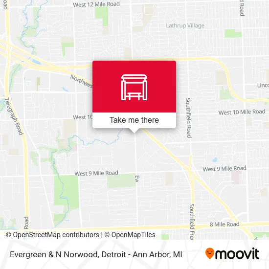 Evergreen & N Norwood map