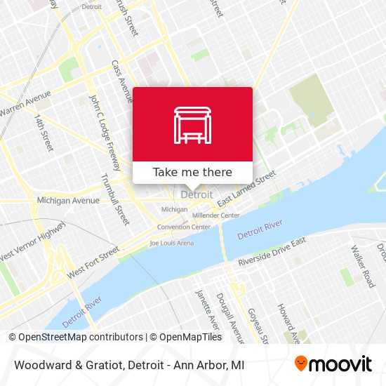 Woodward & Gratiot map