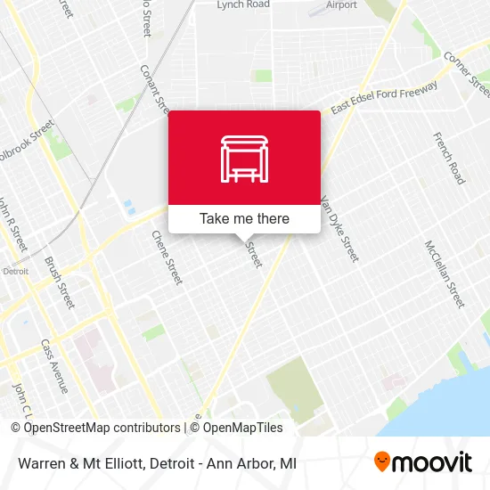 Warren & Mt Elliott map