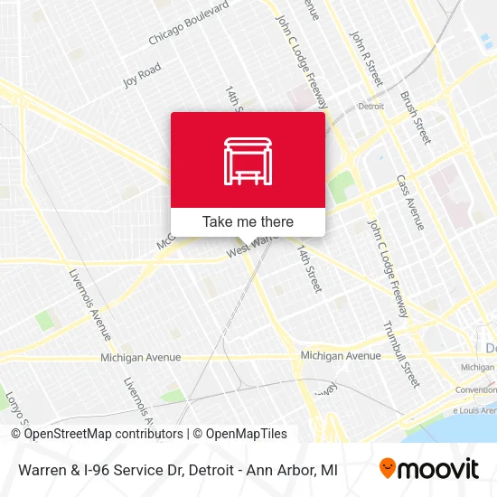 Warren & I-96 Service Dr map