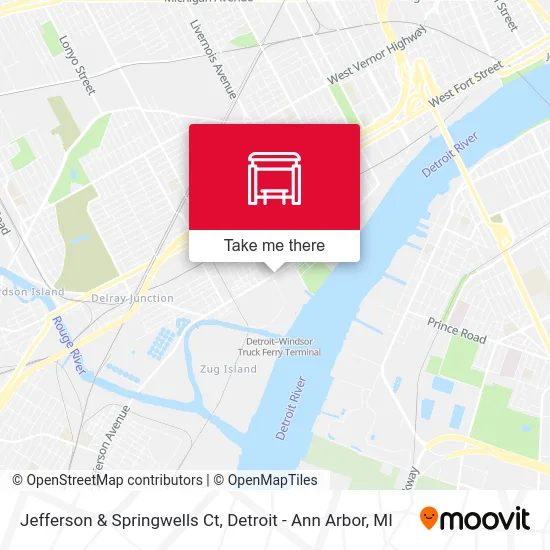 Jefferson & Springwells Ct map