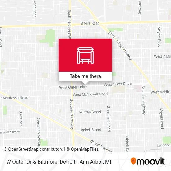 W Outer Dr & Biltmore map