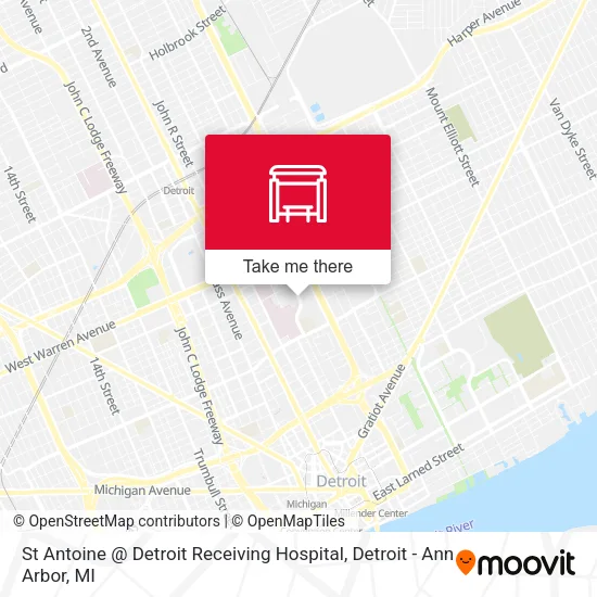 St Antoine @ Detroit Receiving Hospital map