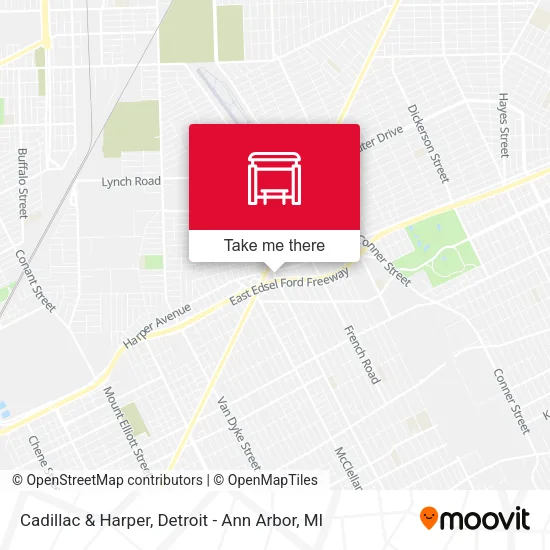 Cadillac & Harper map