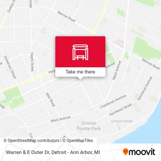 Warren & E Outer Dr map