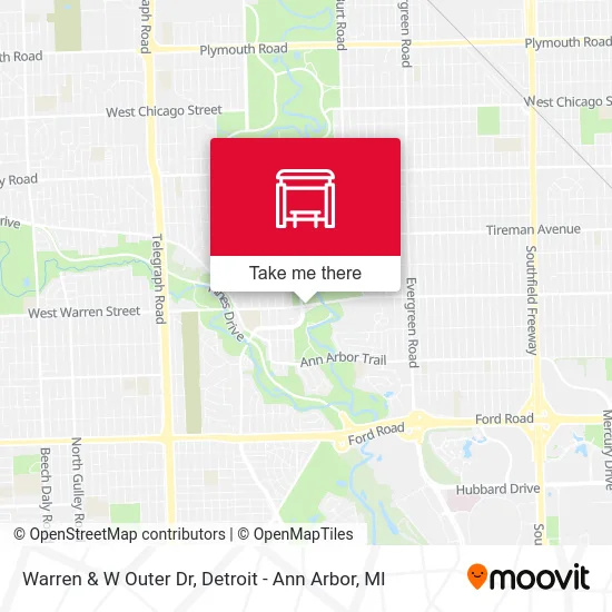 Warren & W Outer Dr map