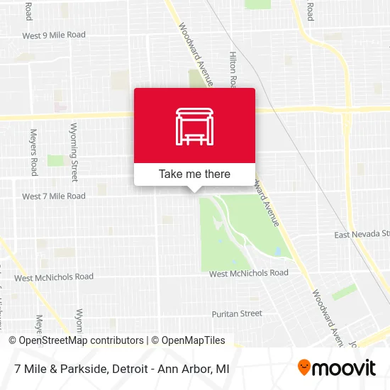 7 Mile & Parkside map