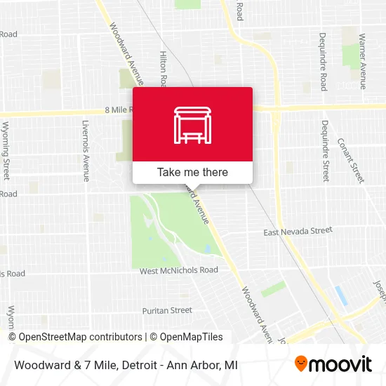 Woodward & 7 Mile map