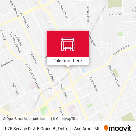 I-75 Service Dr & E Grand Bl map