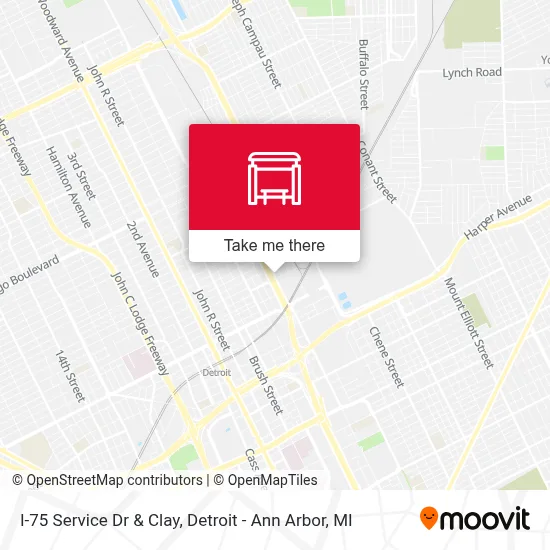 I-75 Service Dr & Clay map