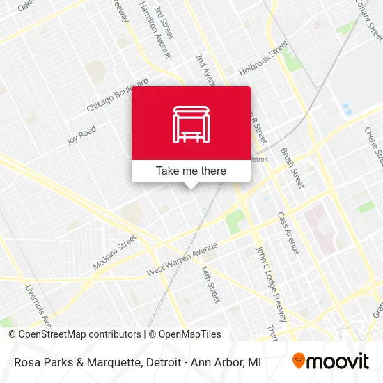 Rosa Parks & Marquette map