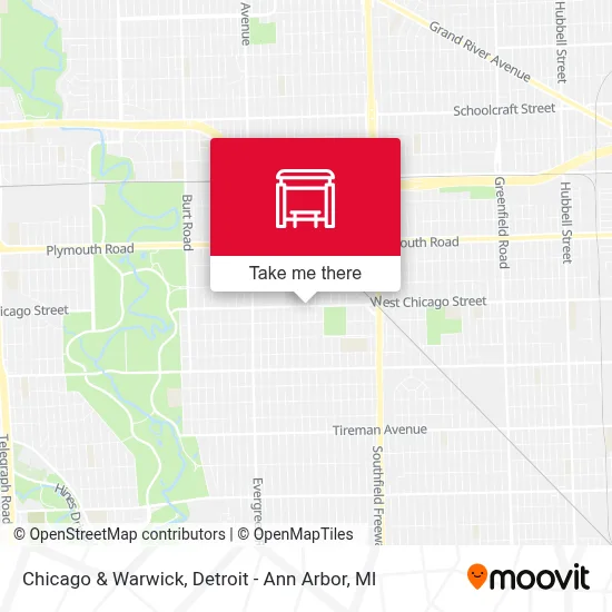 Chicago & Warwick map