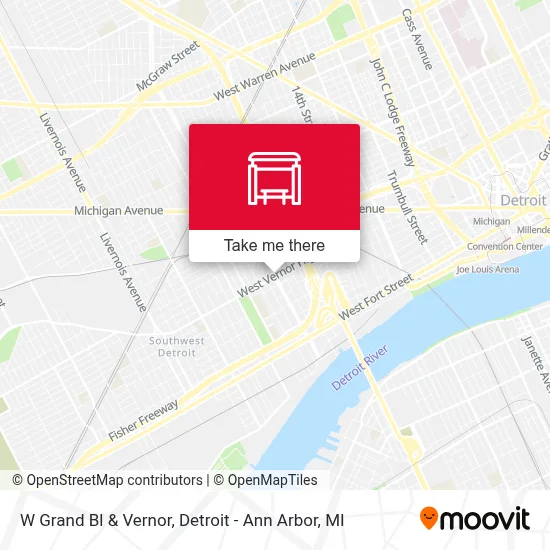 W Grand Bl & Vernor map